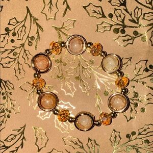 Elegant Gold and Brown Beaded Bracelet